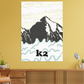 K2 Mountain Travel Poster Leinwanddruck (Insitu (Wohnzimmer))