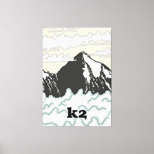 K2 Mountain Travel Poster Leinwanddruck (Vorderseite)