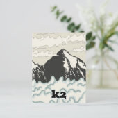 K2 Mountain Travel Poster Postkarte (Stehend Vorderseite)