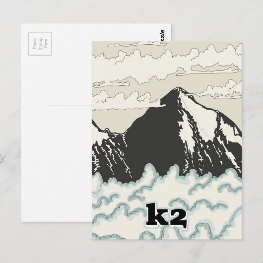 K2 Mountain Travel Poster Postkarte (Vorne/Hinten)