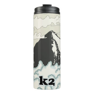 K2 Mountain Travel Poster Zweifarben-Kaffeetasse Thermosbecher