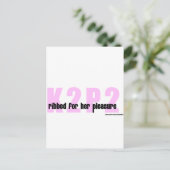 K2P2 mit Rippen versehen für ihre Vergnügens-Waren Postkarte (Stehend Vorderseite)