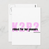 K2P2 mit Rippen versehen für ihre Vergnügens-Waren Postkarte (Vorne/Hinten)