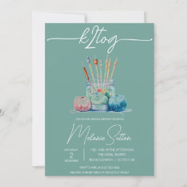 k2tog, Knitter, Brautparty aus Garn Einladung