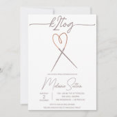 k2tog, Knittern, Brautparty für Herzkabelnadeln Einladung (Vorderseite)