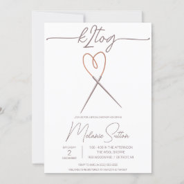 k2tog, Knittern, Brautparty für Herzkabelnadeln Einladung