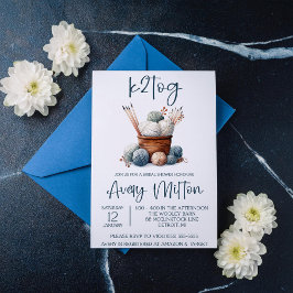 k2tog, Knitting, Körbe aus Garn, Brautparty Einladung