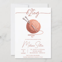 k2tog, Stricken, Rosa Ball aus Garn, Brautparty