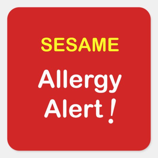 k7 - Allergiealarm - SESAME. Quadratischer Aufkleber (Vorderseite)