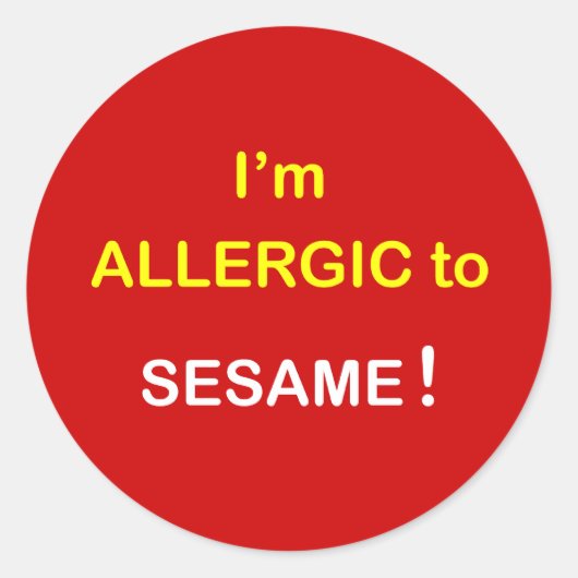 k8 - Ich bin allergisch - SESAME. Runder Aufkleber (Vorderseite)