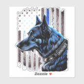 K9 Deutsche Schäferpolizei Dog Thin Blue Line Flag Aufkleber (Blatt)