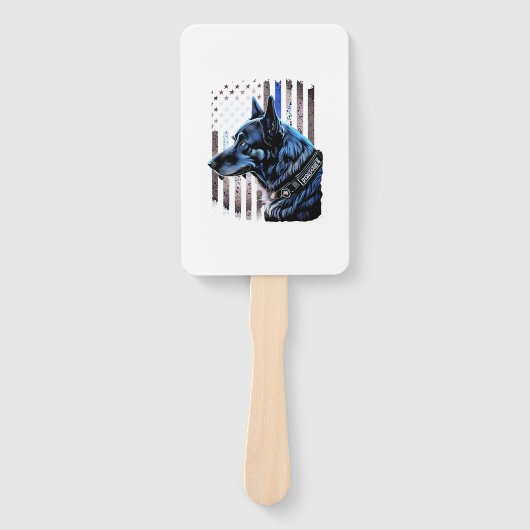 K9 Deutsche Schäferpolizei Dog Thin Blue Line Flag Fächer (Vorderseite)