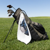 K9 Deutsche Schäferpolizei Dog Thin Blue Line Flag Golfhandtuch (Gras)