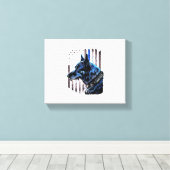 K9 Deutsche Schäferpolizei Dog Thin Blue Line Flag Leinwanddruck (Insitu (Holzboden))