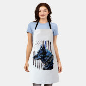 K9 Deutsche Schäferpolizei Dog Thin Blue Line Flag Schürze (Getragen)