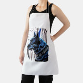 K9 Deutsche Schäferpolizei Dog Thin Blue Line Flag Schürze (InSitu)