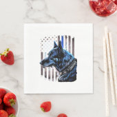 K9 Deutsche Schäferpolizei Dog Thin Blue Line Flag Serviette (Beispiel)