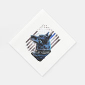 K9 Deutsche Schäferpolizei Dog Thin Blue Line Flag Serviette (Ecke)