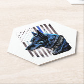 K9 Deutsche Schäferpolizei Dog Thin Blue Line Flag Untersetzer (angewinkelt)