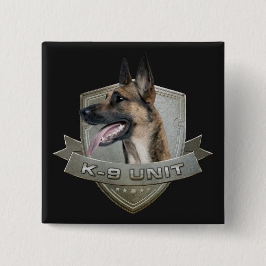 K9 Einheit - Malinois - belgischer Schäfer Button (Vorderseite)