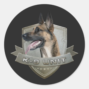 K9 Einheit - Malinois - belgischer Schäfer Runder Aufkleber