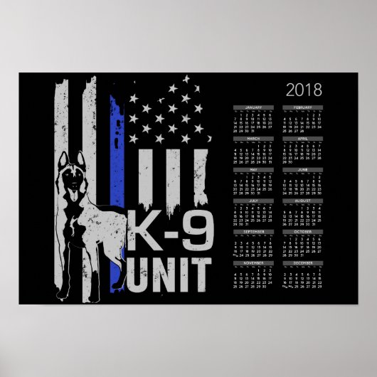 K9-Einheit - Malinois-Kalender 2018 Poster (Vorne)