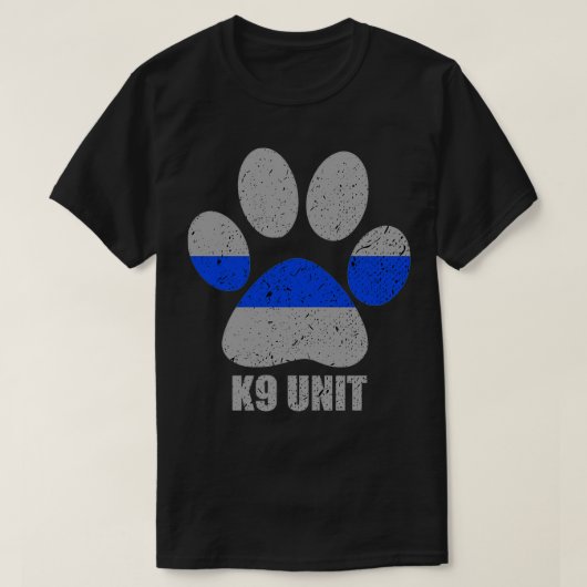 K9-Einheit Paw Thin Blue Line T-Shirt (Design vorne)