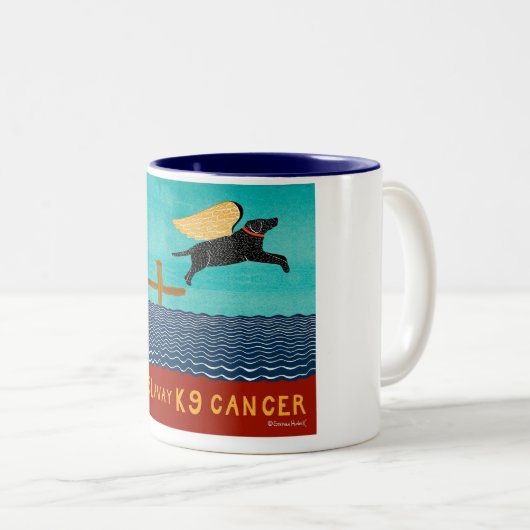 k9 Krebs-Tasse-Stephen Huneck Zweifarbige Tasse (VorderseiteRechts)