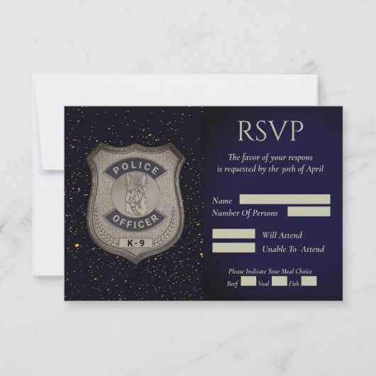 K9-Offizielle Antwortkarte RSVP Karte (Vorderseite)