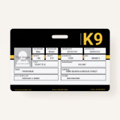 K9-Offizier Ausweis (Rückseite)