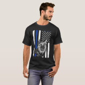 K9 Police Officer Blue Line  K9 Police Dog Graphic T-Shirt (Vorne ganz)