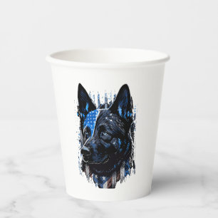 K9 Polizei Hund Deutscher Sherman American Flag Po Pappbecher