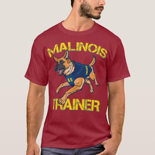 K9 Polizei Hund Malinois Trainer T-Shirt (Vorderseite)