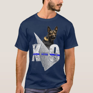 K9 Polizeibeamte Polizeiwache Dog Thin Blue Line T-Shirt