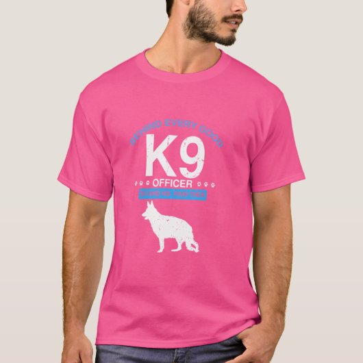 K9 Polizeibeamter Design für K9 dünne blaue Linie T-Shirt (Vorderseite)