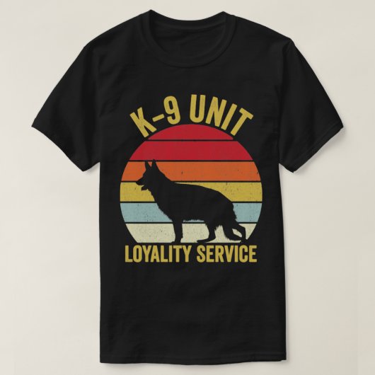 K9 Polizeibeamter Polizeihund Vintag2 T-Shirt (Design vorne)