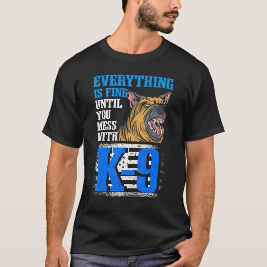 K9 Polizeibeamter und Polizeihund T-Shirt (Vorderseite)
