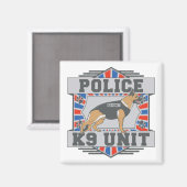 K9 Polizeiwache Deutscher Hirte Magnet (Vorderseite/Rückseite)