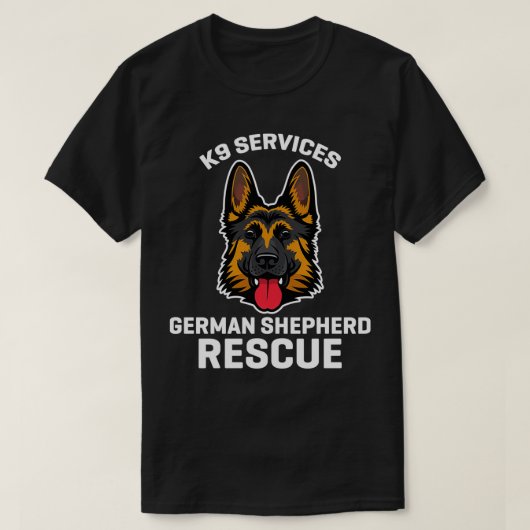 K9 Services German Shepherd Rescue Police Gift T-Shirt (Design vorne)