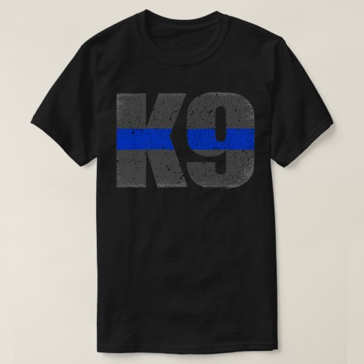 K9 "Thin Blue Line Law Enforcement Gift" T-Shirt (Design vorne)