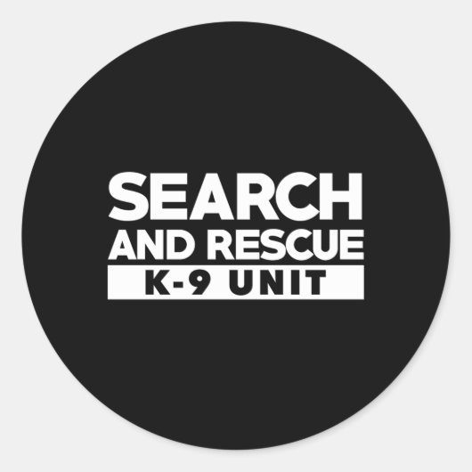 K9 Thin Orange Line Search Rescue Sar K-9 Team Runder Aufkleber (Vorderseite)