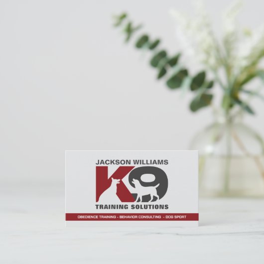 K9 Training - Dog Trainer - Canine Behaviorist B Visitenkarte (Stehend Vorderseite)