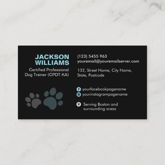 K9 Training - Dog Trainer - Kaninchenverhalten Visitenkarte (Rückseite)