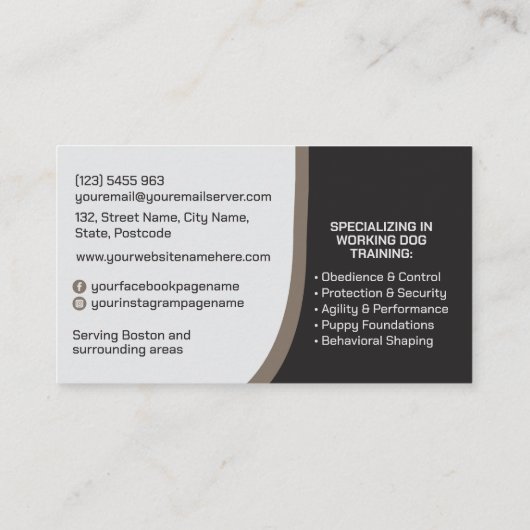 K9 Training - Dog Trainer - Kaninchenverhalten Visitenkarte (Rückseite)