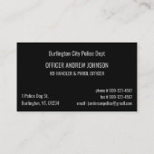 K9 Unit Law Enforcement Thin Blue Line Police Dog Visitenkarte (Rückseite)