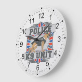 K9 Unit Police German Shepherd Große Wanduhr (Winkel)