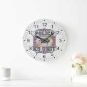 K9 Unit Police German Shepherd Große Wanduhr (Zuhause)