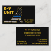 K9 Unit Thin Blue Line Polizei Hund Visitenkarte (Vorne/Hinten)