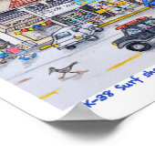 K-38 Surfshop und Taco Stand, Baja, Mexiko Poster (Ecke)