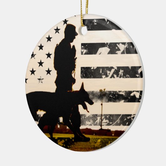 K-9 Arbeitsdog Handler Keramik Ornament (Links)